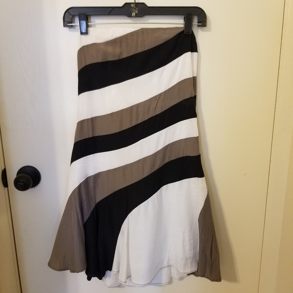 C Luce - Strapless Diagonal Stripe Dress - Small